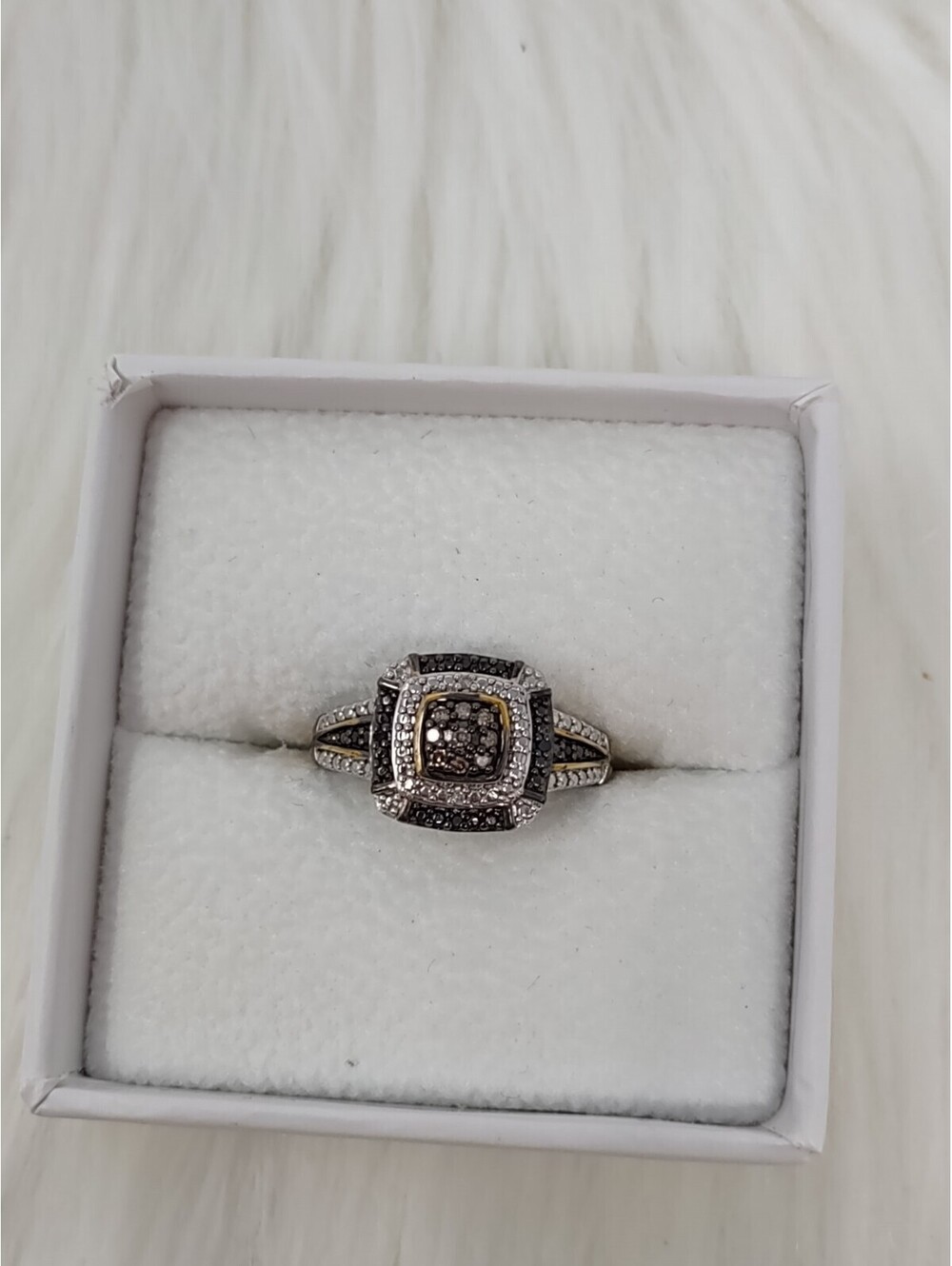 JCPenney 925 1/10 CTTW Diamond Ring 14K Gold Over Silver 7